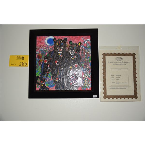 FRAMED SERIGRAPH, "TIGER COUPLE"; SIGNED BY ARTIST JIANG TIE-FENG W/CERTIFICATE OF AUTHENTICITY, 73/