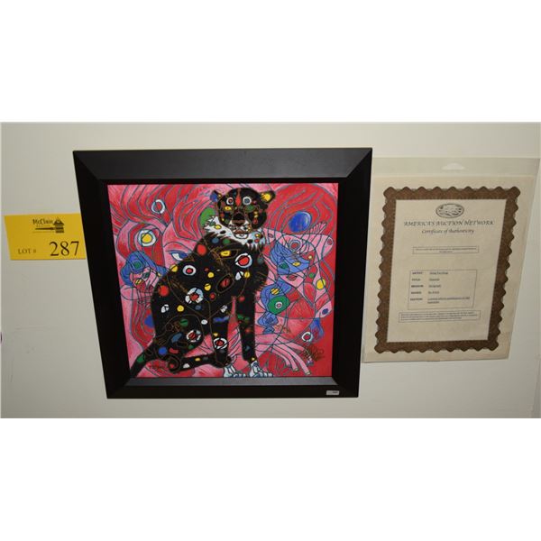 FRAMED SERIGRAPH, "CHEETAH"; SIGNED BY ARTIST JIANG TIE-FENG W/CERTIFICATE OF AUTHENTICITY, 77/300 (