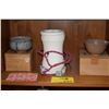 Image 2 : MIXED LOT: KUTANI COVERED JAR, JAPANESE TEA BOWLS BY HOZAN, CHOP STICK RESTS & ELECTRIC WARMER (20 P