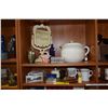 Image 1 : VINTAGE MEN'S SHAVING ACCESSORIES: SHAVING MUGS & BRUSHES, MIRROR, RAZOR, BOW TIES, CHAMBER POT, ETC