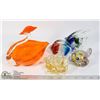 Image 1 : BLOWN GLASS ITEMS SWAN ORANGE DISH