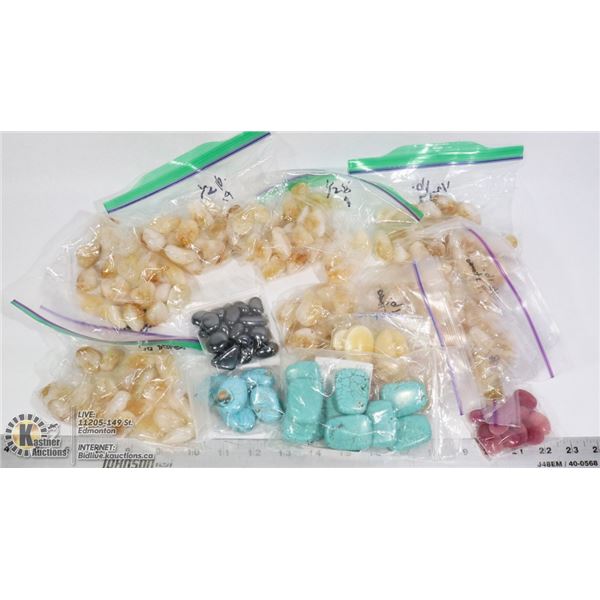 BAG OF BULK STONES - OVER 3 1/2 POUNDS OF TUMBLED