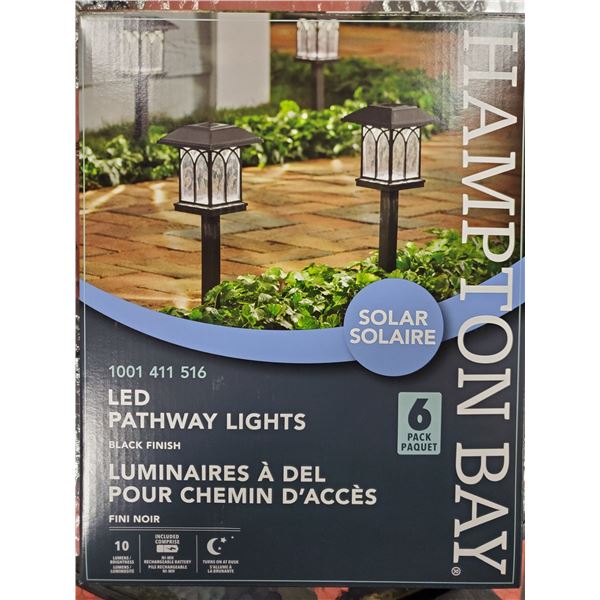 HAMPTON BAY 6 PACK OF SOLAR LED PATHWAY LIGHTS