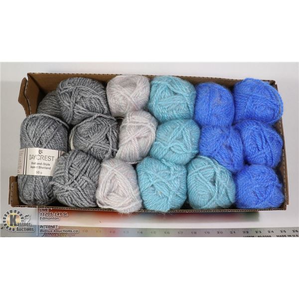 LOT OF YARN 17 BALLS
