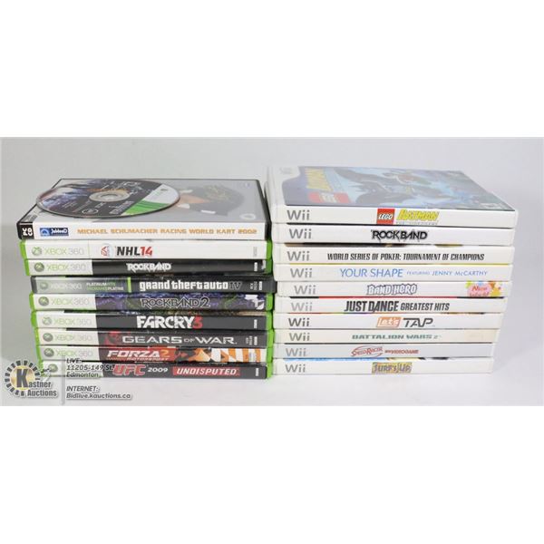 Wii AND XBOX 360 GAMES