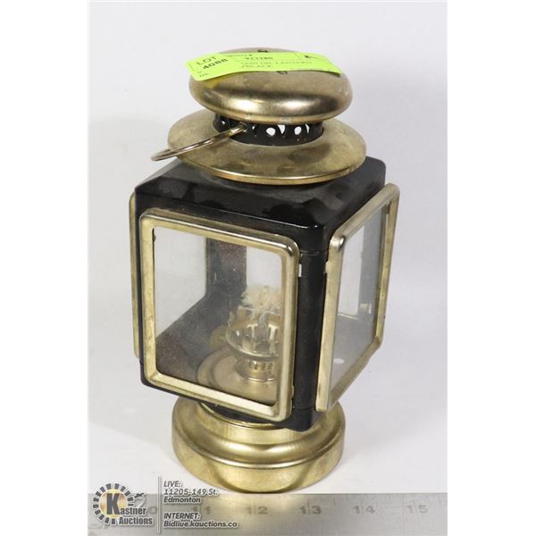 VINTAGE TRAIN OIL LANTERN BRASS AND BLACK