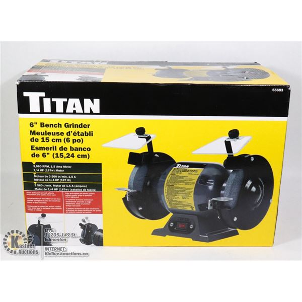 NEW TITAN 6" (1/4 HP) BENCH GRINDER