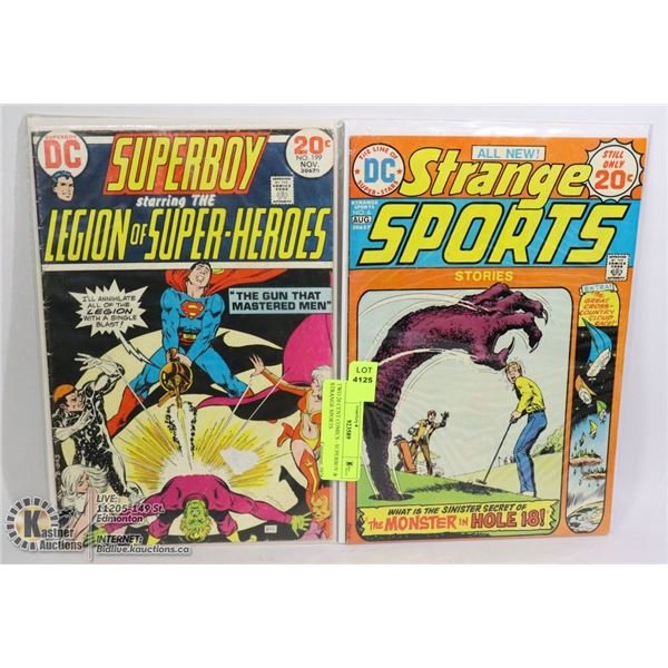 TWO 20 CENT COMICS - SUPERBOY & STRANGE SPORTS
