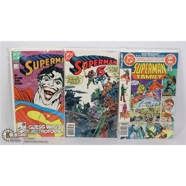 THREE VINTAGE SUPERMAN COMICS