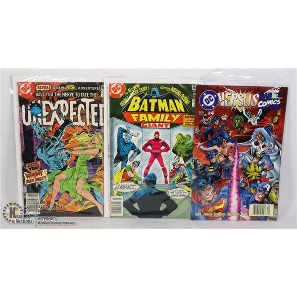 THREE VINTAGE ASSTD DC COMICS