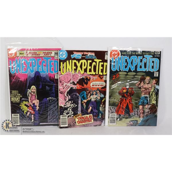 THREE VINTAGE UNEXPECTED COMICS