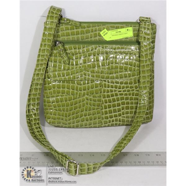 LADIES DIVERSO GREEN CROC PURSE