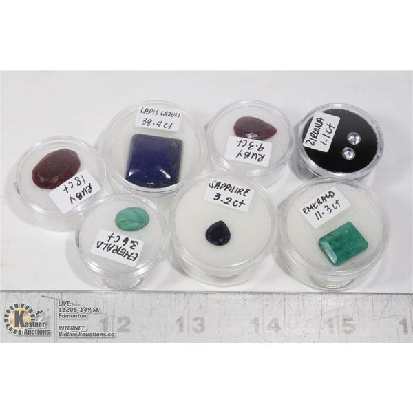 X7 GENUINE RUBY, EMERALD, SAPPHIRE, GEMS
