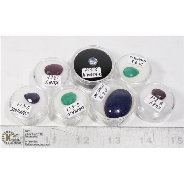 X7 GENUINE RUBY, EMERALD, SAPPHIRE, GEMS