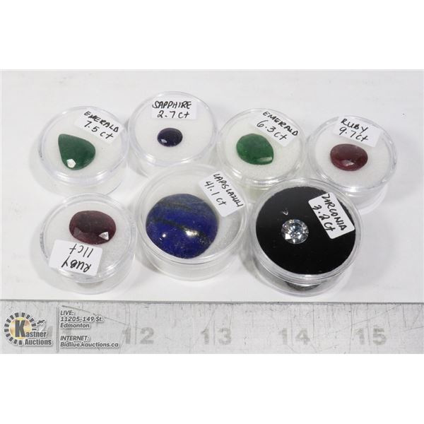 X7 GENUINE RUBY, EMERALD, SAPPHIRE, GEMS