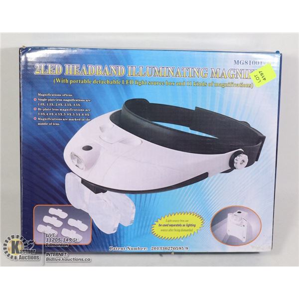 2LED HEADBAND ILLUMINATING MAGNIFIER