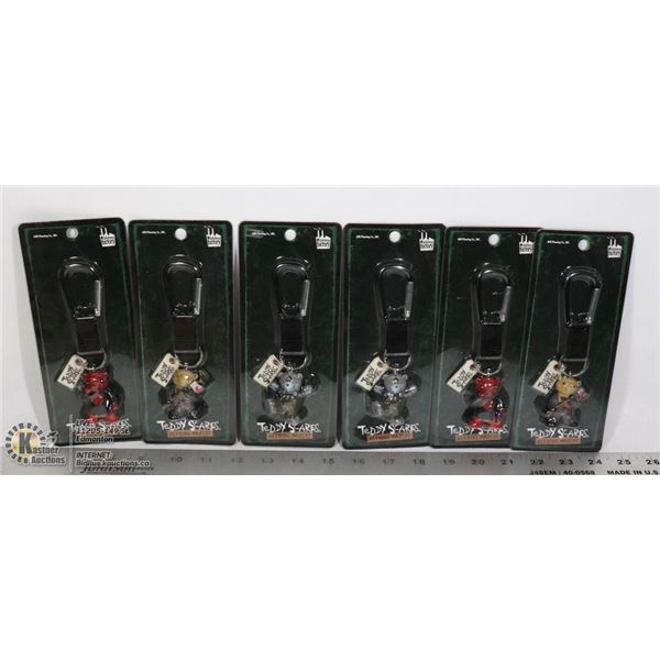 FLAT OF TEDDY SCARES KEY CHAINS