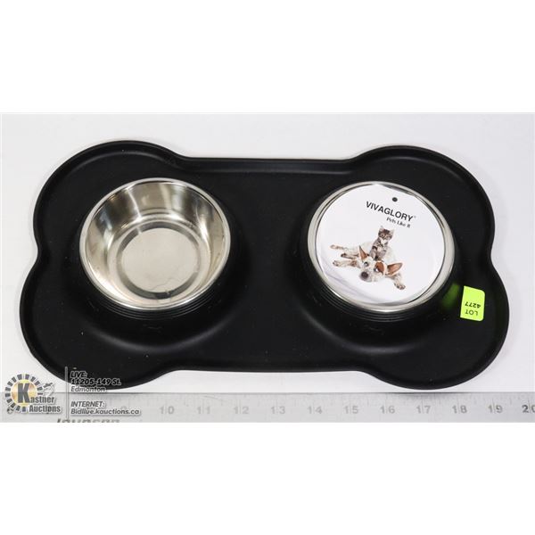 STAINLESS STEEL/ SILICONE PET BOWL SET