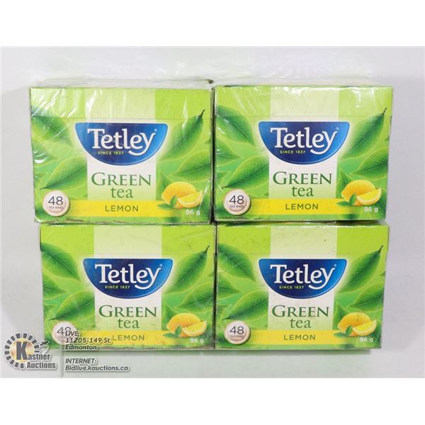 4 BOXES OF TETLEY LEMON GREEN TEA