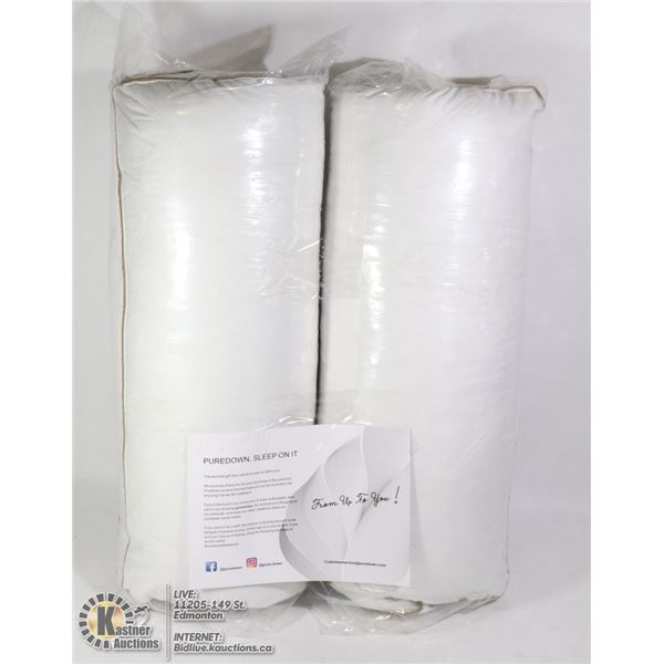 TWO PURE DOWN PILLOWS