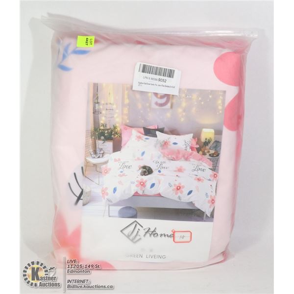 PINK FLOWER GARDEN THEME 4PC BEDDING SET
