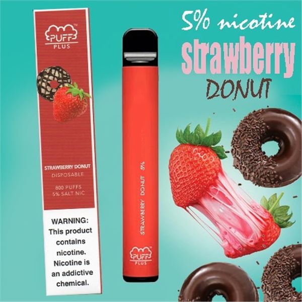 800 PUFFS PLUS E-CIGARETTE STRAWBERRY DONUT