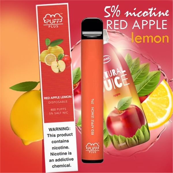 800 PUFFS PLUS E-CIGARETTE RED APPLE LEMON