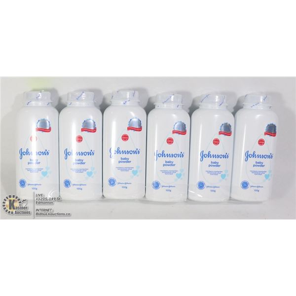 6 BOTTLES OF JOHNSONS BABY POWDER