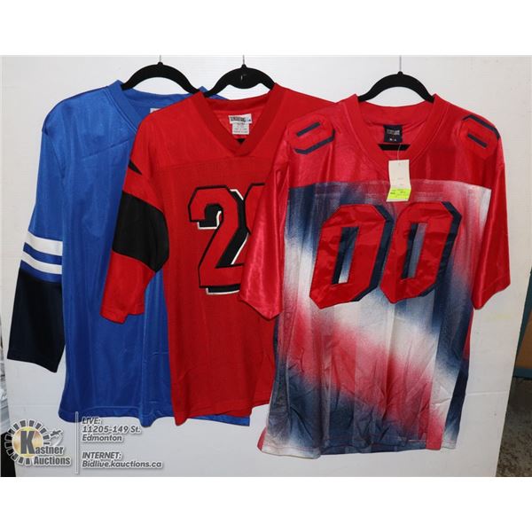 LOT OF 3 JERSEYS - BLUE RADBOYZ (XL), RED &