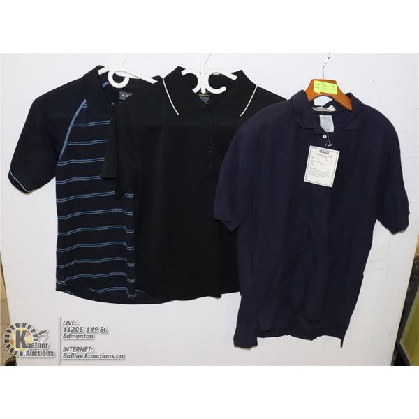 LOT OF 3 SIZE MEDIUM GOLF SHIRTS - VARIOUS COLOURS