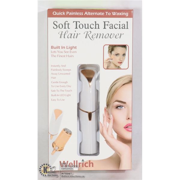 NEW SOFT TOUCH FACIAL HAIR REMOVER WITH BUILT IN