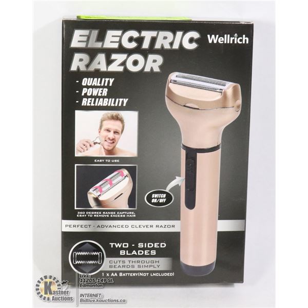 NEW ELECTRIC RAZOR, TWO SIDED BLADES