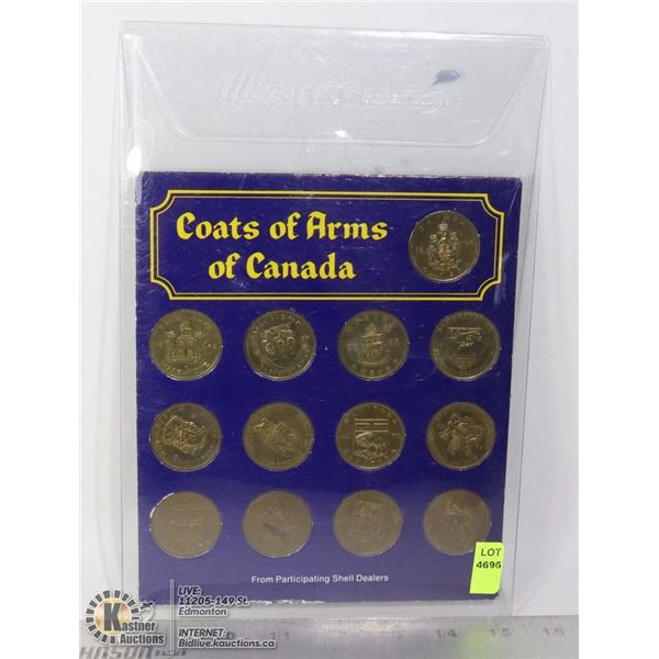 COAT OF ARMS OF CANADA TOKENS IN DISPLAY