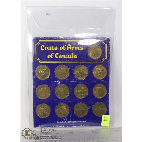 COAT OF ARMS OF CANADA TOKENS IN DISPLAY