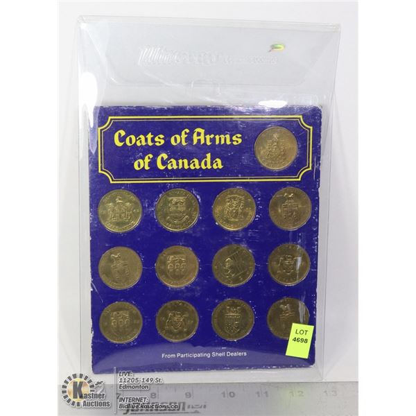 COAT OF ARMS OF CANADA TOKENS IN DISPLAY