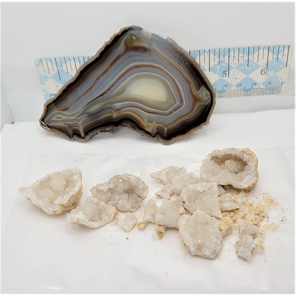 7)  NATURAL AGATE SLICE MINERAL SPECIMEN