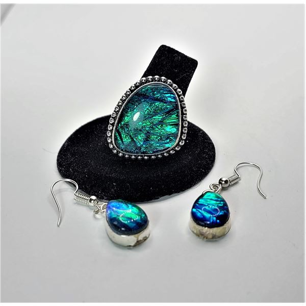 18)  SET OF DEEP TURQUOISE BLUE /GREEN