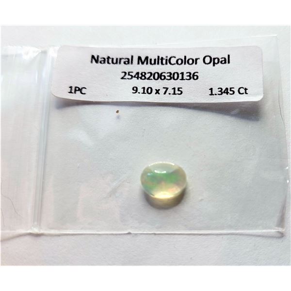 14)  NATURAL MULTI COLORED OVAL SHAPED