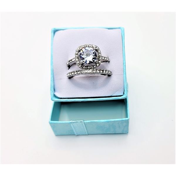 5)  LAB CREATED 2PCE WEDDING SET FEATURING