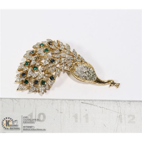 VINTAGE PEACOCK BROOCH