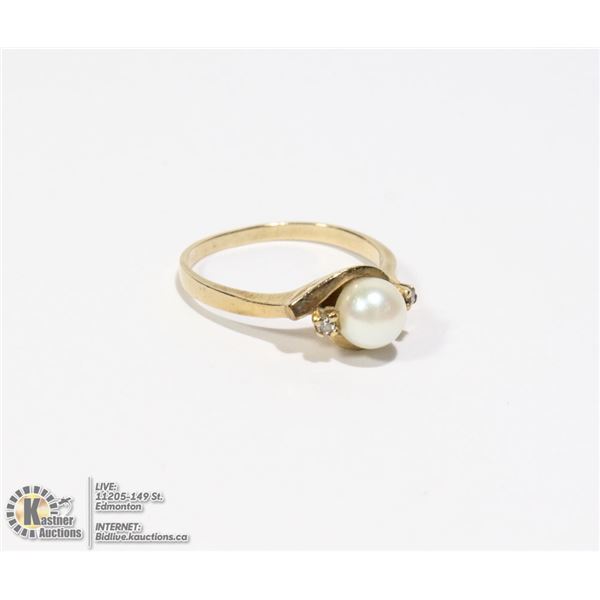10K GOLD PEARL RING