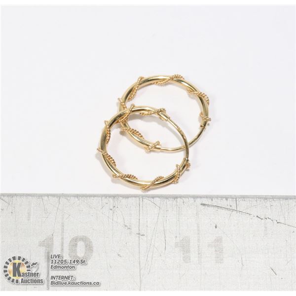 10K GOLD HOOP EARRINGS 17 MM DIAMETER