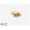 Image 1 : 10K GOLD RING WITH CITRINE STONE AND DIAMONDS