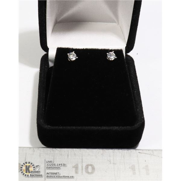 STERLING SILVER CZ DIAMOND EARRINGS NEW