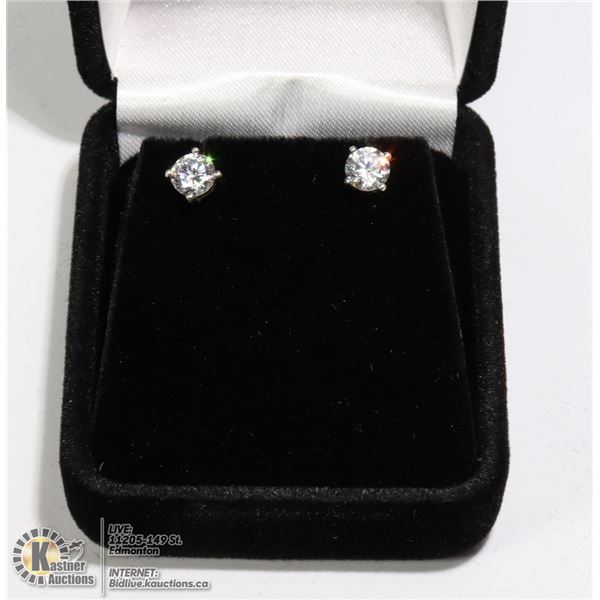 STERLING SILVER CZ DIAMOND EARRINGS NEW