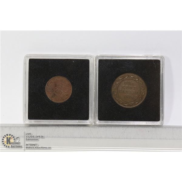 SET OF 2-1920 CANADIAN CENTS, LARGE AND SMALL