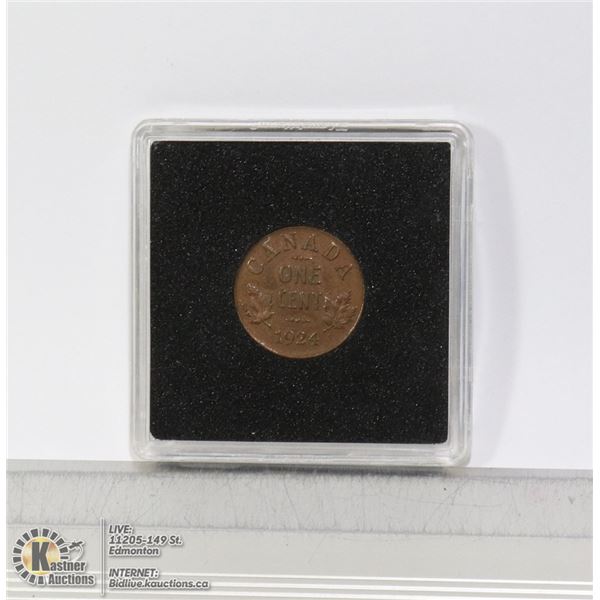 1924 RARE KEY DATE CANADIAN 1 CENT COIN