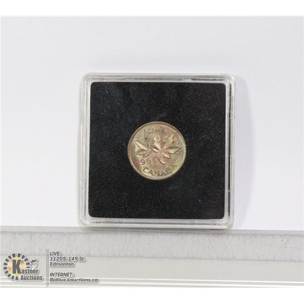 1965 LARGE BEADS POINTED 5 DOUBLE OBVERSE 1C