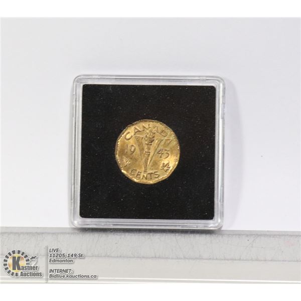 1943 TOMBAC BRASS CANADIAN 5 CENT UNCIRCULATED