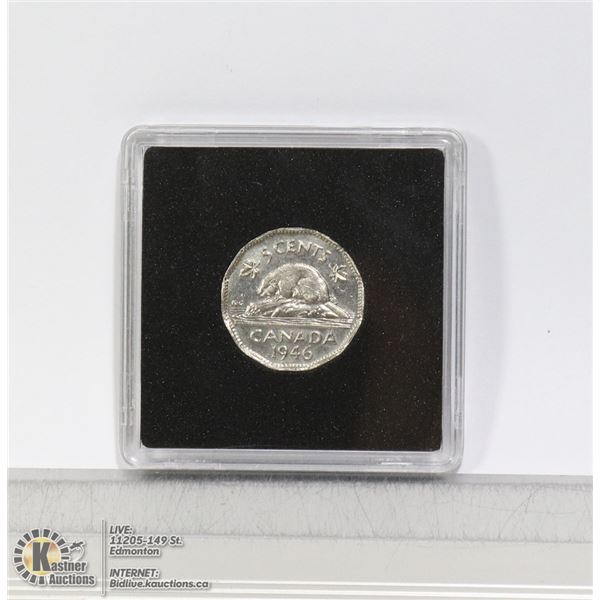 1946 LOW MINTAGE CANADIAN 5 CENT UNCIRCULATED